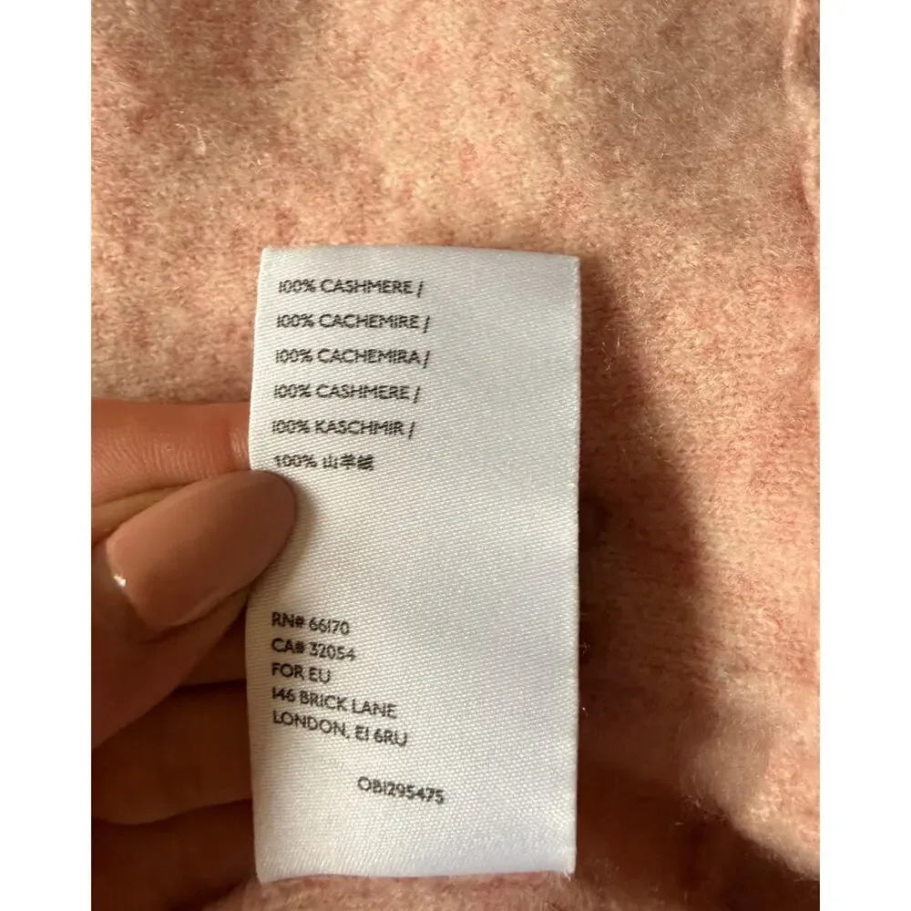 Anthropologie Pilcro Mafalda Cashmere Cardigan Pink XS Open Front Pocket Sweater